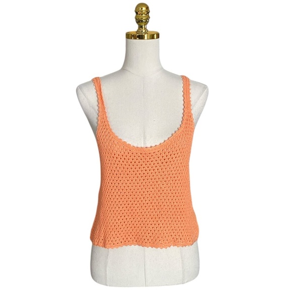 Wilfred Aritzia Carraway Orange Knit Women's Tank Top Size M - Picture 1 of 9